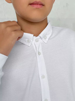 CRB wear/CWJB 63618-20 Сорочка для мальчика,белый/Ex.Cherubino  фото 3