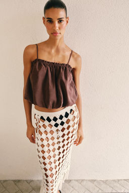 TOP TIRANTES GLOBO / Marr?n - Zara фото 2