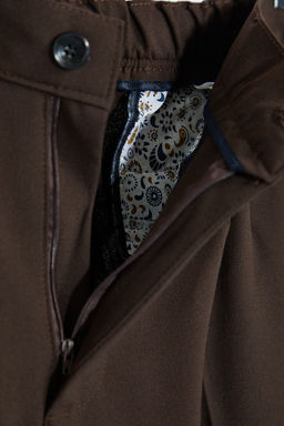 Kahverengi Pileli Klasik Baggy Fit Kumas Pantolon TMNSS24PL00024