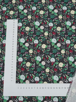 Плательная вискоза Digital Цветочные фонарики цв.черный, ш.1.5м, вискоза-100%, 175гр/м.кв - Купава фото 12