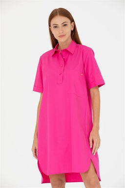 Женское плетеное платье цвета фуксии - U.s. polo assn фото 11