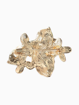 Брошь «Сакура» цветок, цвет зелено-розовый в золоте
