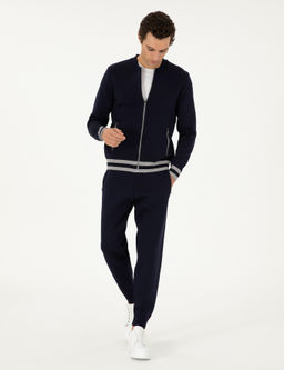 Темно-синий трикотажный кардиган стандартного кроя - Cacharel фото 4