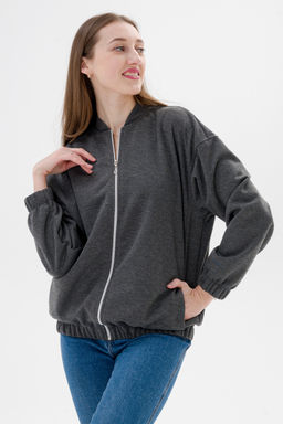 Бомбер из коттон фита антрацит - Амадэль фото 9