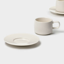 Набор фарфоровый кофейный Magistro Whitewarm, 4 предмета: чашка 250 мл, блюдце d=15,5 см фото 5
