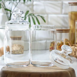 Банки для сыпучих продуктов Paşabahçe Cesni, 1.1 л, набор 2 шт., стекло, прозрачные