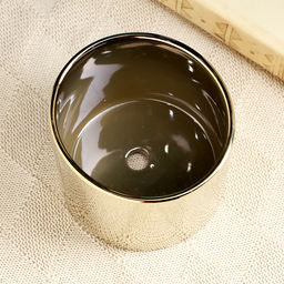 Горшок для цветов «Лайт», d=12 см, h=11 см, керамика, золотистое