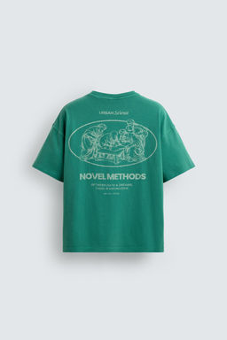 CAMISETA RELAXED FIT ESTAMPADOS LAVADOS / Verde claro