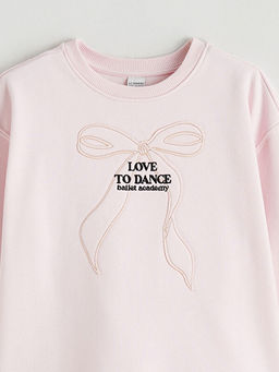 Bisiklet Yaka Nak??l? K?z ?ocuk Sweatshirt