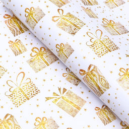 Цена за 10 шт. Бумага упаковочная глянцевая Подарки, 0,49 х 0,7 м - UPAK LAND фото 2