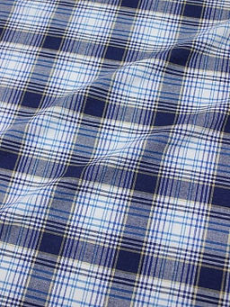 Пестрядь Клетка цв.бирюзовый/белый/чернильно-синий, ш.1.5м, хлопок-100%, 140гр/м.кв