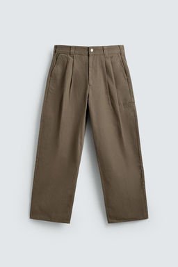 PANTAL?N CHINO BAGGY FIT PLIEGUES / Beige - Zara фото 7