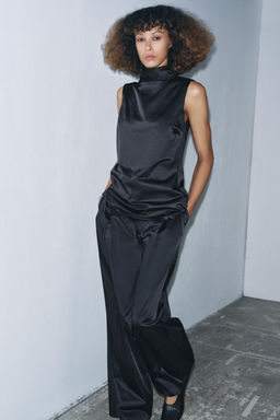 ZW COLLECTION SATIN TROUSERS WITH DARTS - Zara фото 6