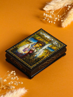 Шкатулка для украшений Русская красавица, 10?14 см, лаковая миниатюра