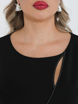 Платье 0445-1 черный нюд