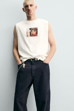 CAMISETA TANK ESTAMPADO C?MIC / Crudo