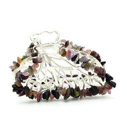 Заколка краб для волос бабочка с турмалином 8*3,5*5см