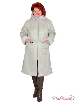 Жакет-дубленка Модель №1424 размеры 44-84 - Plusmoda фото 2