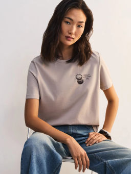 Футболка из хлопка с принтом ZR2605013411-60 / Zarina