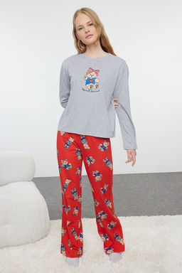 Trendyolmilla Kad?n Couple/Cift Gri Melanj Ay?c?kl? Orme Pijama Tak?m? THMAW25PT00165  фото 2