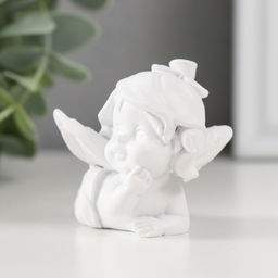 Фигурка полистоун Малыш-ангел в шапочке из цветка, 5?4.5?5 см, МИКС