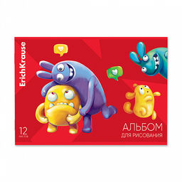 Цена за 5 шт. Альбом для рисования на скобе ErichKrause Jolly Friends, А4, 12 листов_MIX-PACK  фото 5
