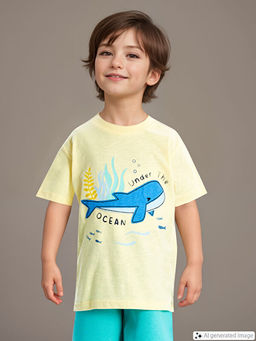 Bisiklet Yaka K?sa Kollu Bask?l? Erkek Bebek Ti??rt