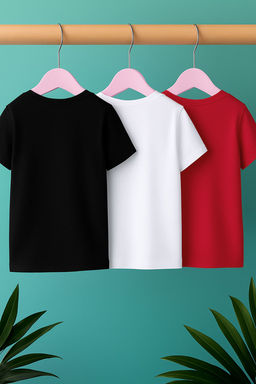 Siyah-Beyaz-K?rm?z? 3lu Erkek Cocuk %100 Pamuk Basic K?sa Kol Orme T-Shirt TKDSS25TS00021 - Trendyolmilla фото 2