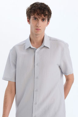 Regular Fit Polo Yaka Krink_l Yazl_k K_sa Kollu G_mlek