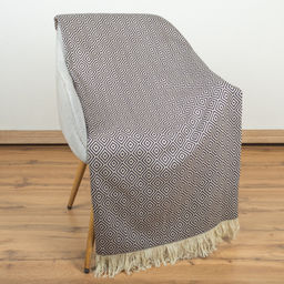 Плед п/ш декоративный 23СП182С-ДЯ в/рул 155*220 "Ромбы" цв. шоколад (1-3)