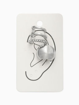 Серьги каффы, набор 2 шт. объёмные, цвет серебро - Qf фото 3