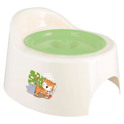 Горшок детский пластмассовый "Giraffix" 0,8л, 24х21,5х15,5см, с крышкой, молочный (Россия)