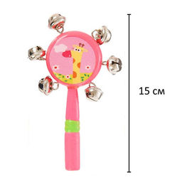 Погремушка музыкальная игрушка «Весёлые зверушки», с бубенцами, МИКС