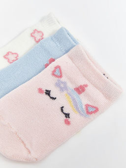 Bask?l? K?z Bebek Patik ?orap 3l? - Waikiki фото 3