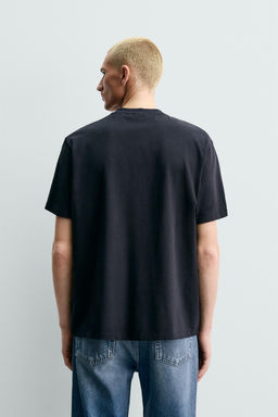 CAMISETA MEDIUM WEIGHT REGULAR FIT ORIGINS / Marino oscuro - Zara фото 3