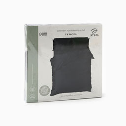 Постельное бельё Этель Евро Tencel 200*220см, 230*245см, 50*70см-2шт, цвет чёрный  фото 10
