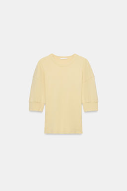 CAMISETA RIB MANGA VOLUMEN / Amarillo medio - Zara фото 7