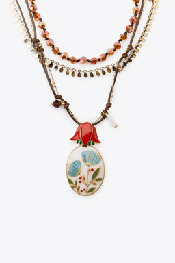 PACK OF 3 FLOWER BEAD NECKLACES - Zara фото 3