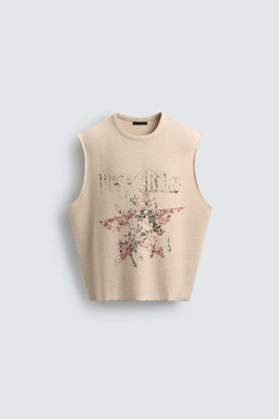 CONTRAST PRINT KNIT T-SHIRT - Zara фото 7