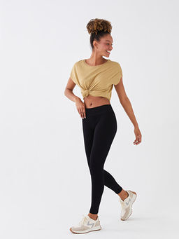 Kad?n Beli Lastikli D?z Outdoor Tayt