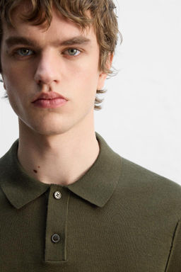 KNIT WOOL-COTTON POLO SHIRT - Zara фото 13