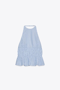 STRIPED POPLIN HALTER TOP - Zara фото 6