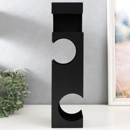Фигурка металл, держатель для бутылок «Геометрия», чёрный, 10×10×40 см
