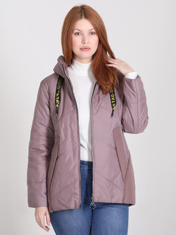 Куртка весенняя женская больших размеров на молнии - Almond фото 3