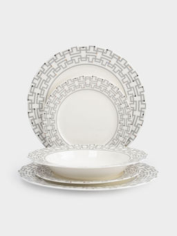 Сервиз обеденный, 6 перс, 18 пр, фарфор F, белый, Орнамент, Greco