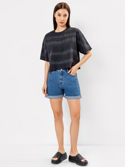 Шорты женские джинсовые мини в синем оттенке синий 2023-DS101-1 - Mark formelle фото 2