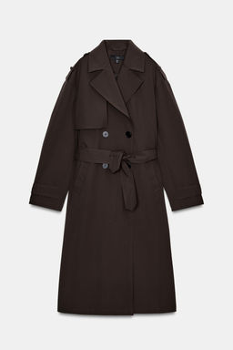 TRENCH LARGO CINTUR?N WATER REPELLENT WINDPROOF / Marr?n - Zara фото 3