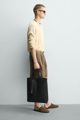 BOLSO SHOPPER LISO / Negro - Zara фото 2
