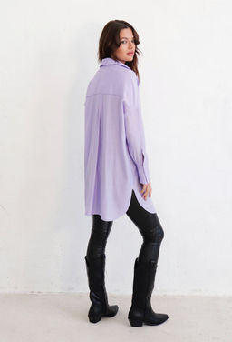 Базовая удлинённая рубашка свободного силуэта - Martichelli фото 24