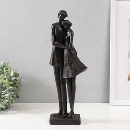 Фигурка полистоун «Мама и дочка», чёрный, 40×12×11 см